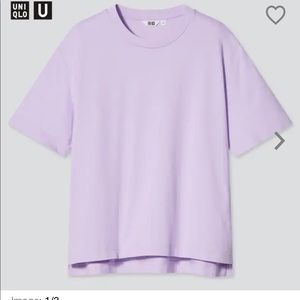 Uniqlo U Women’s Airism Purple Cotton Oversized Crewneck T-Shirt, Size: XS